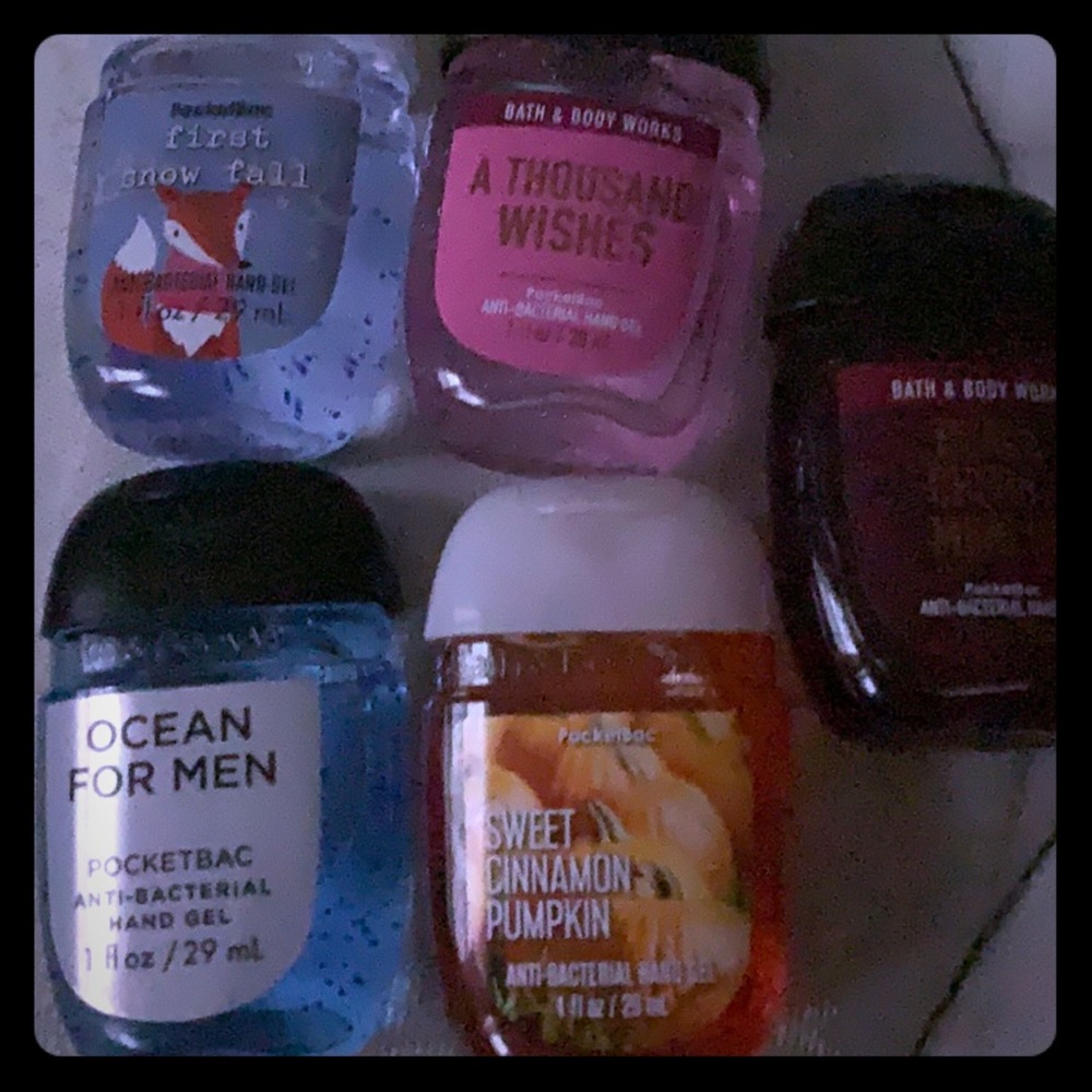 Bath and body works had sanitizers.